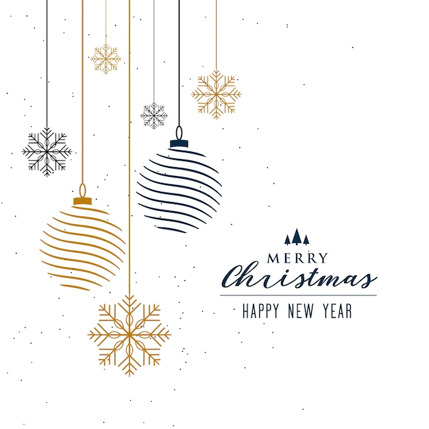 Free Vector | Christmas background with balls and snowflakes decoration