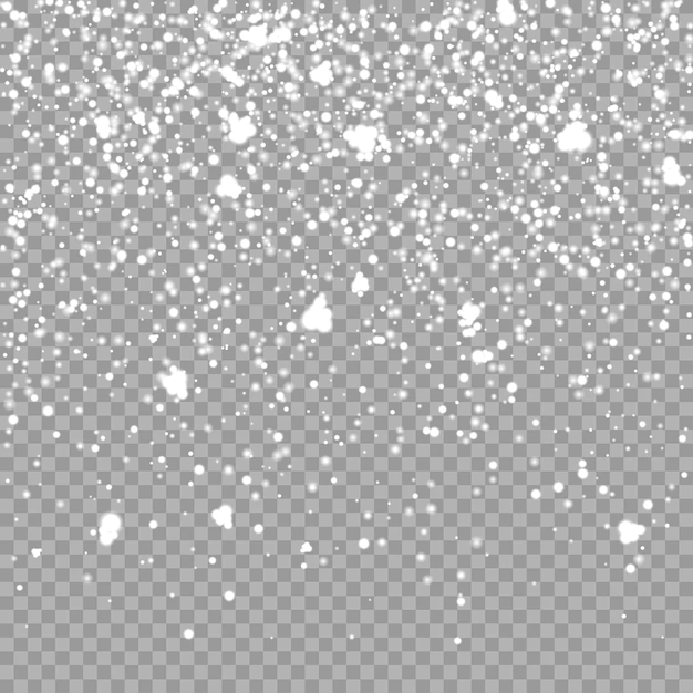 Free Vector | Christmas falling snow overlay on transparent background snowflakes pattern backdrop texture