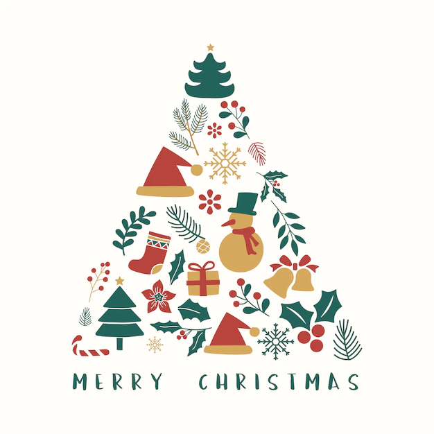 Free Vector | Christmas greeting badge vector