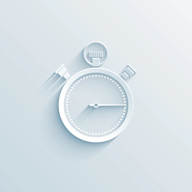 Free Vector | Chronometer paper icon vector illustration on white with shadow business concept
