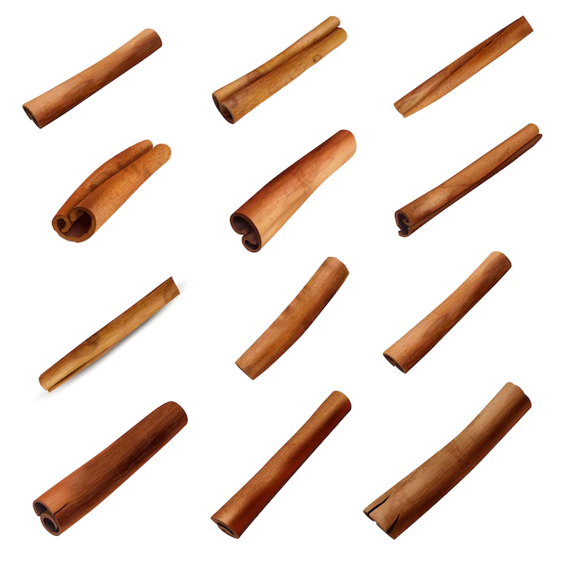 Free Vector | Cinnamon sticks set