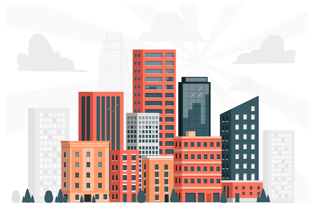 Free Vector | City skyline concept illustration