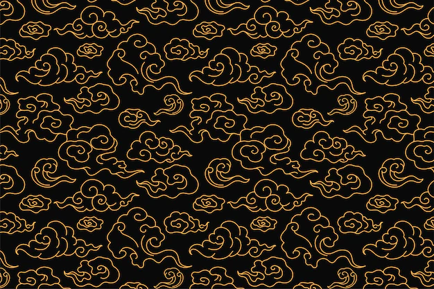 Free Vector | Cloud background, seamless chinese oriental pattern vector