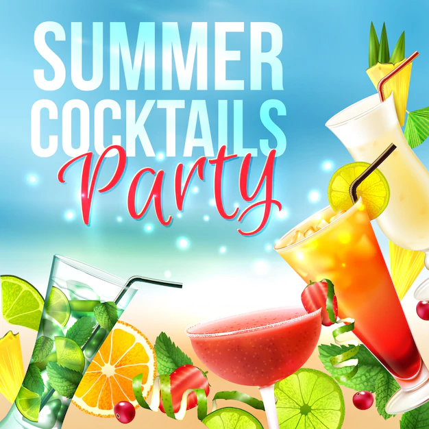 Free Vector | Cocktail party poster