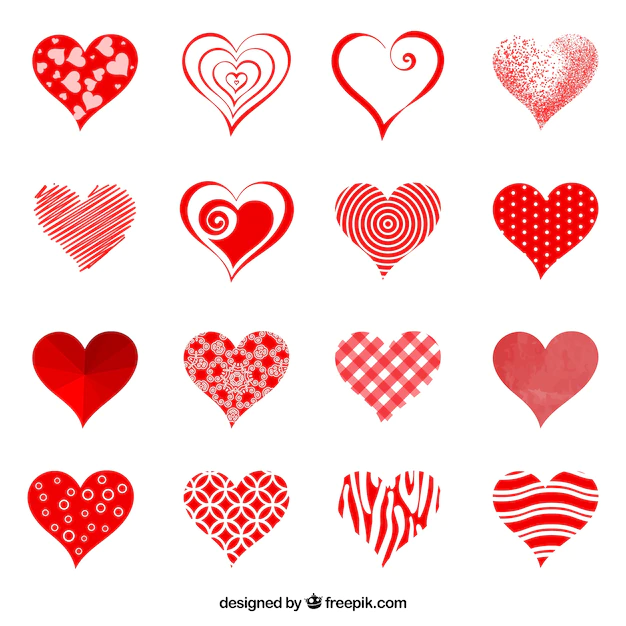 Free Vector | Collection of abstract red hearts