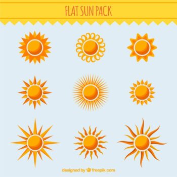 Free Vector | Collection of different suns