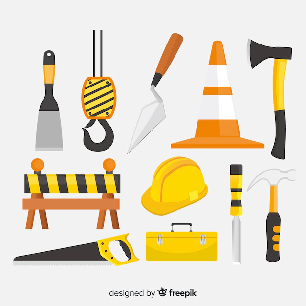 Free Vector | Collection of flat construction equipment