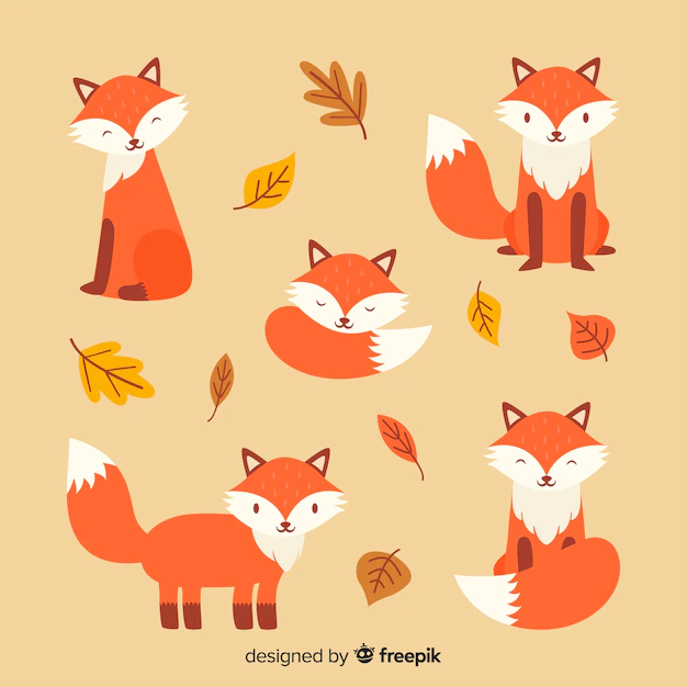 Free Vector | Collection of hand drawn foxes