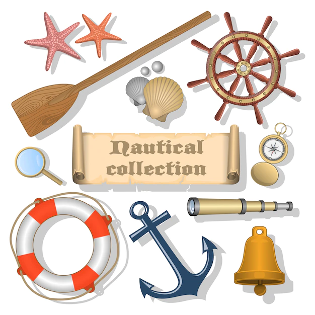 Free Vector | Collection of nautical designed elements