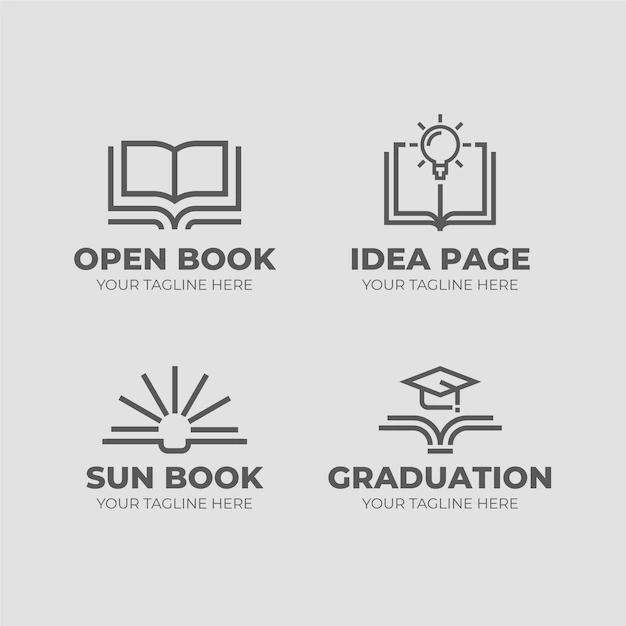 Free Vector | Collection of simple flat design book logo