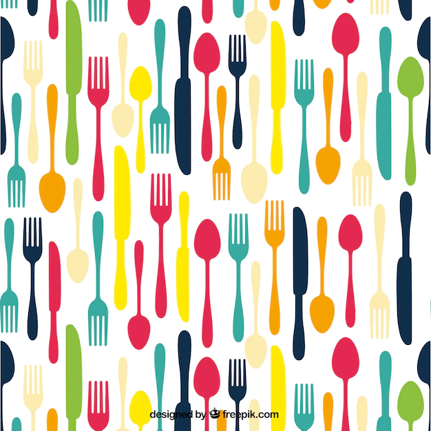 Free Vector | Colored cutlery background