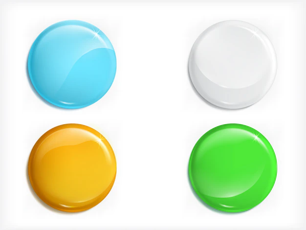 Free Vector | Colored glossy round buttons realistic vector set