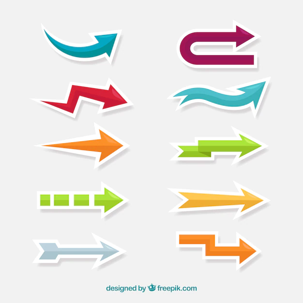 Free Vector | Colorful arrow stickers in flat design