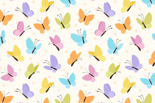 Free Vector | Colorful butterfly cute background pattern vector