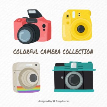 Free Vector | Colorful camera collection