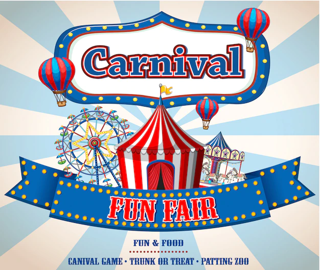 Free Vector | Colorful carnival funfair banner