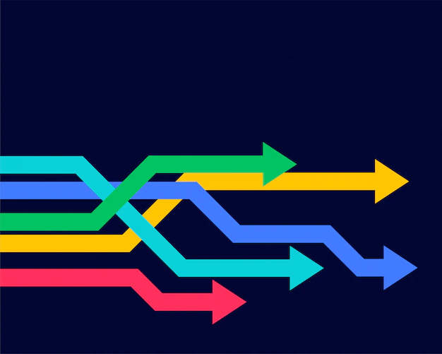 Free Vector | Colorful geometric arrows moving forward