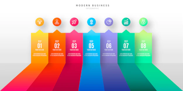 Free Vector | Colorful infographic with business steps