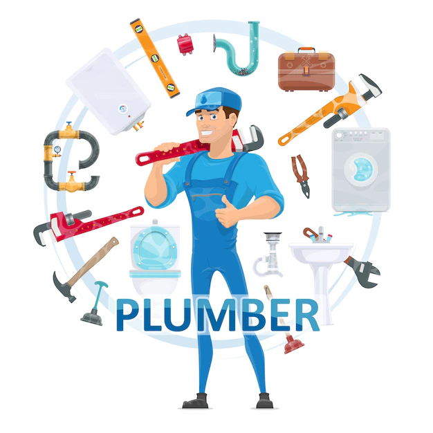 Free Vector | Colorful plumbing round composition