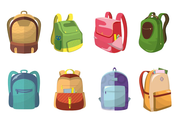 Free Vector | Colorful school bags set
