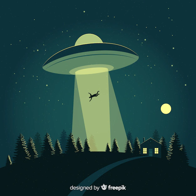 Free Vector | Colorful ufo abduction concept with flat design
