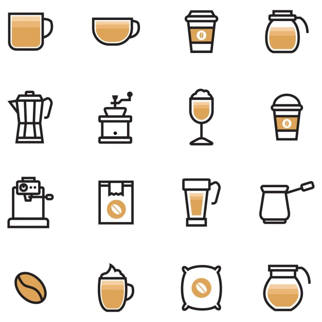 Free Vector | Coloured coffee icons