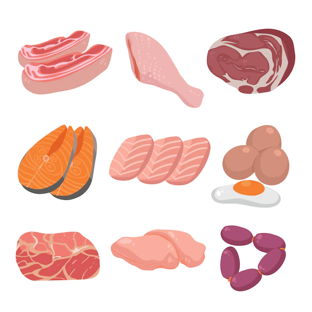Free Vector | Coloured meat collection