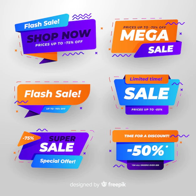 Free Vector | Colourful collection of abstract sale banners