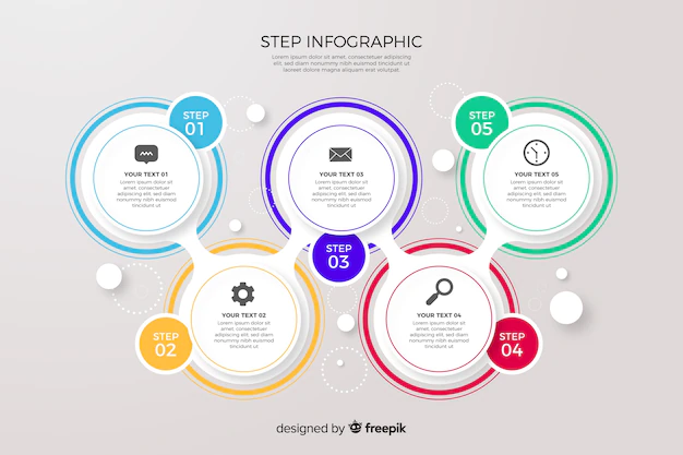Free Vector | Colourful infographic steps collection