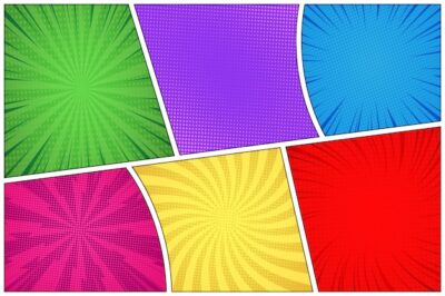 Free Vector | Comic book page colorful background