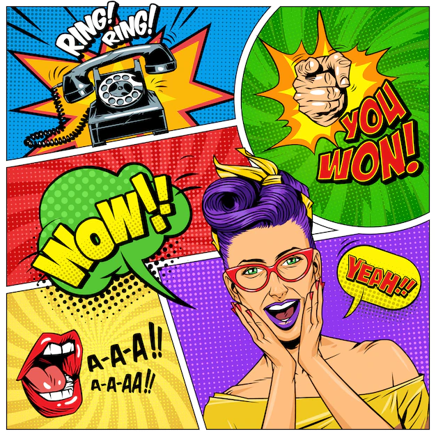 Free Vector | Comic bright strips with explosive halftone rays