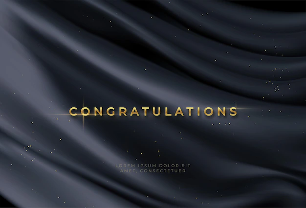 Free Vector | Congratulations background with gold lettering