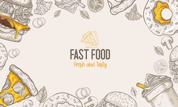 Free Vector | Cooking collection background fast food