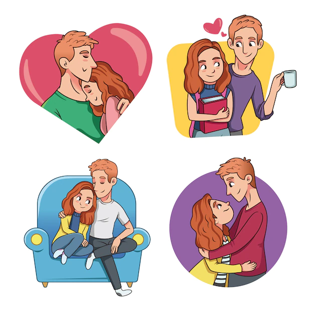 Free Vector | Couple doing various activities together