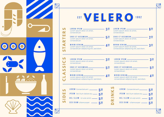 Free Vector | Creative food menu for digital use template