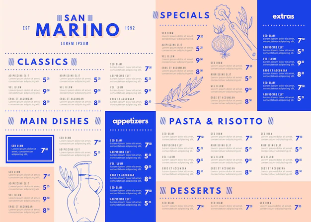 Free Vector | Creative food menu template for digital use