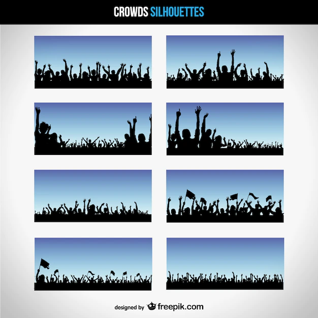 Free Vector | Crowd silhouettes