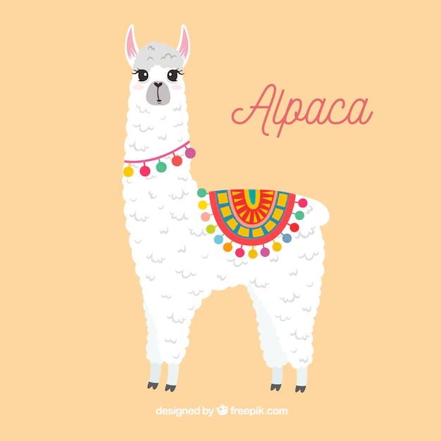Free Vector | Cute alpaca background