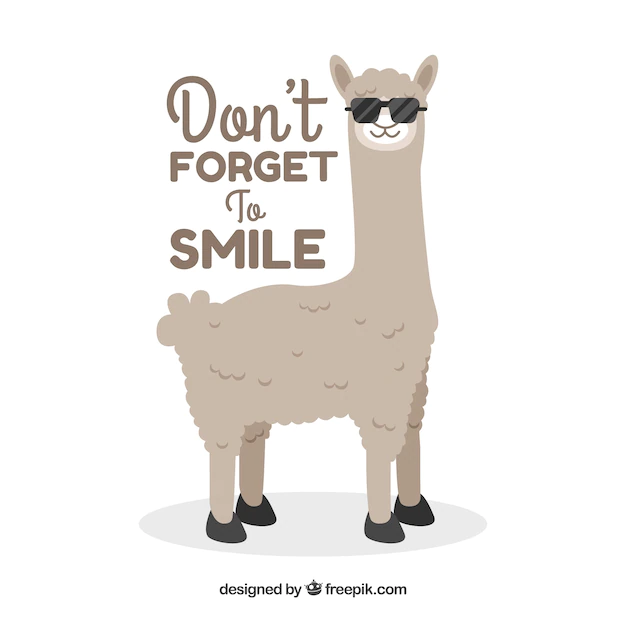 Free Vector | Cute alpaca with phrase