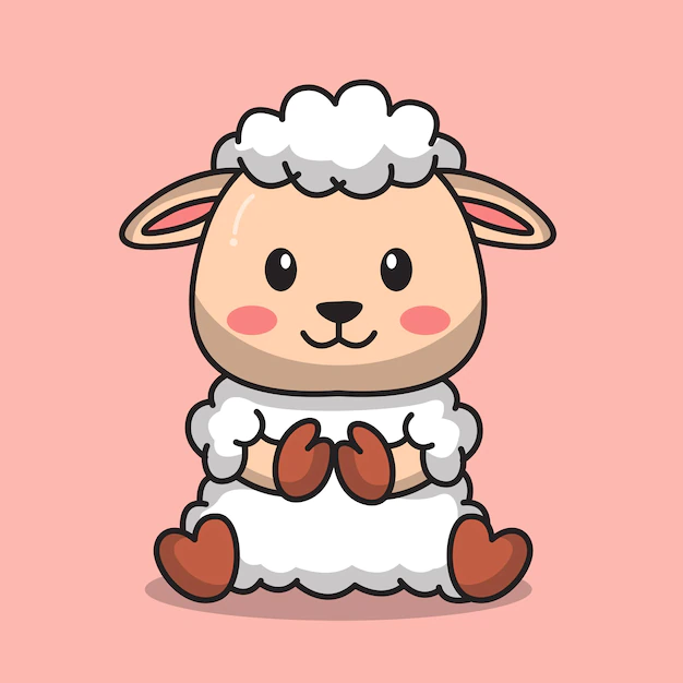 Free Vector | Cute baby sheep icon vector