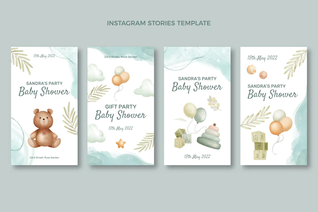 Free Vector | Cute baby shower design instagram stories