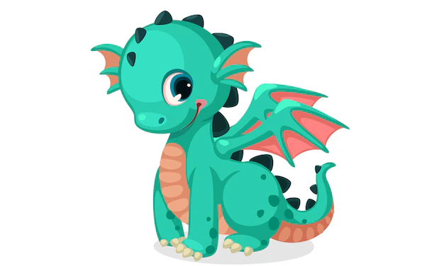Free Vector | Cute green dragon cartoon vector