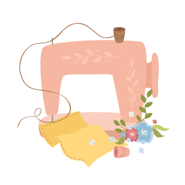 Free Vector | Cute sewing machine illustration
