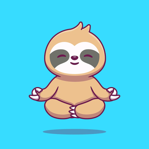 Free Vector | Cute sloth yoga cartoon icon illustration.
