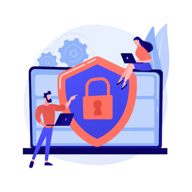 Free Vector | Cyber security risk management abstract concept illustration