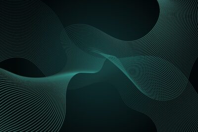 Free Vector | Dark green wavy background with copy space