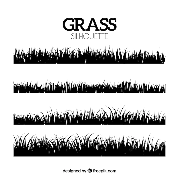 Free Vector | Decorative silhouettes of grass borders