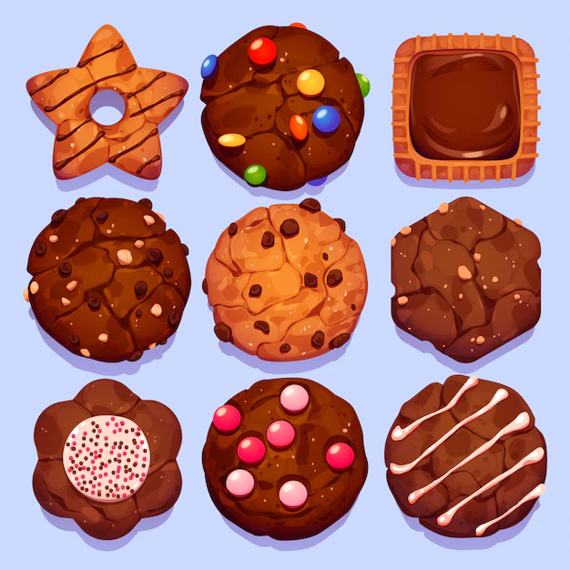Free Vector | Delicious cookies sticker set