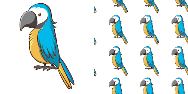 Free Vector | Design with seamless pattern blue parrot