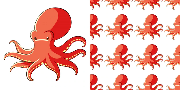 Free Vector | Design with seamless pattern octopus